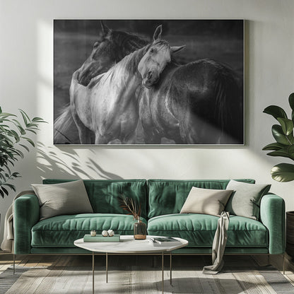 Wandbild Warmer Regen Pferde Leinwandbild