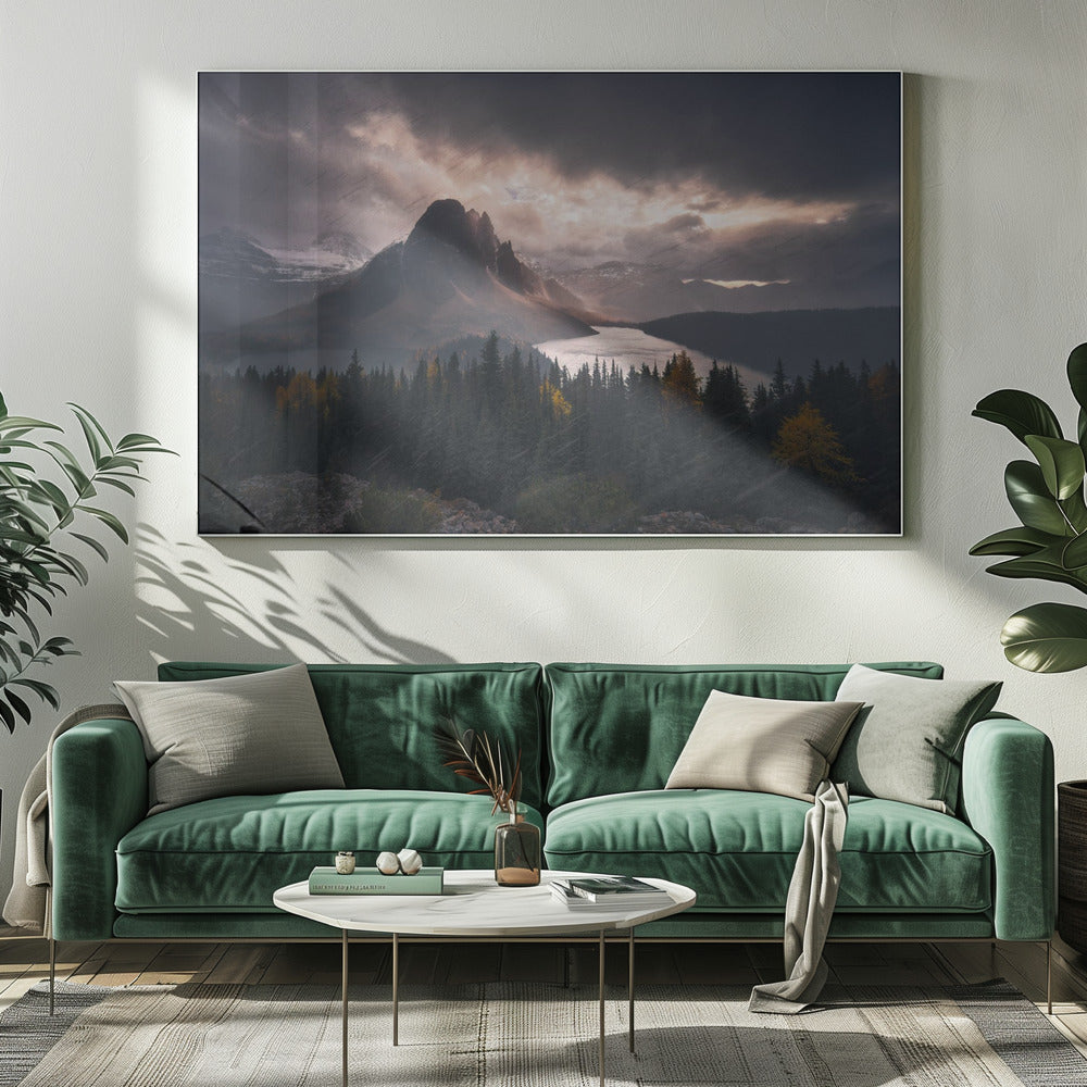 Wandbild Assiniboine im Schnee