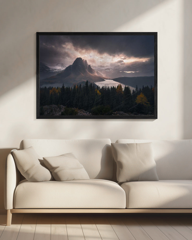 Wandbild Assiniboine im Schnee