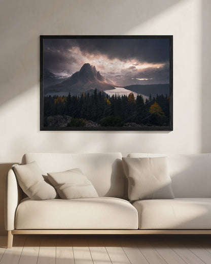 Wandbild Assiniboine im Schnee