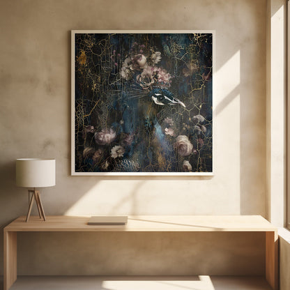 Wall art Peacock Animal Vintage Art Illustration Wallart 2