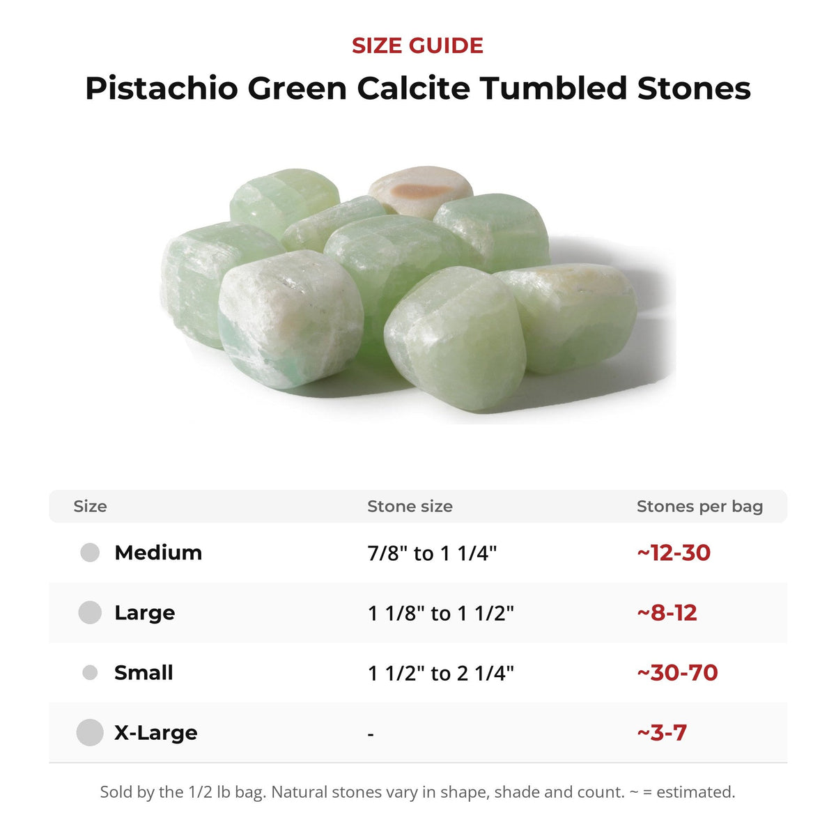 Pistachio Green Calcite  Tumbled Stones