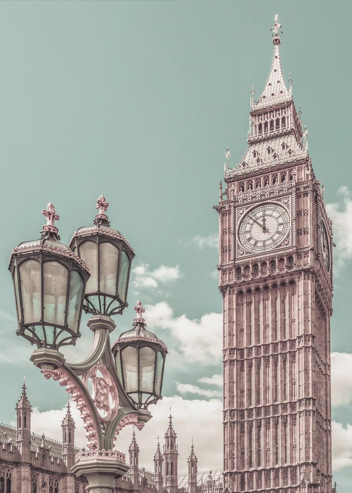 Wandbild LONDON Elizabeth Tower | urbaner Vintage-Stil