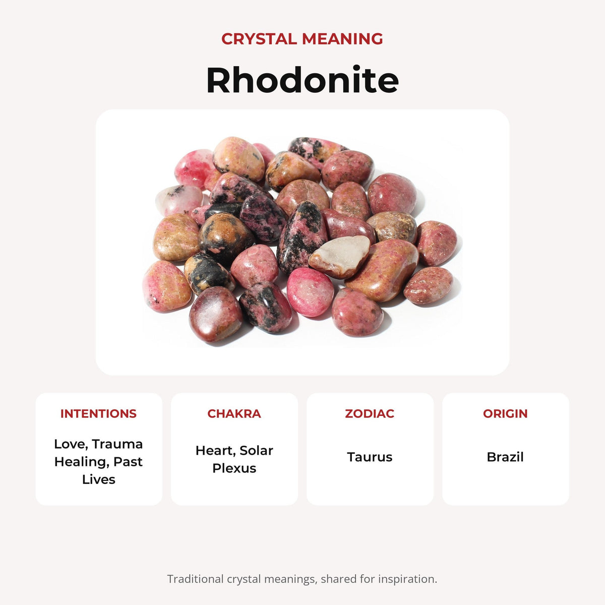 Rhodonite Light Tumbled Stones