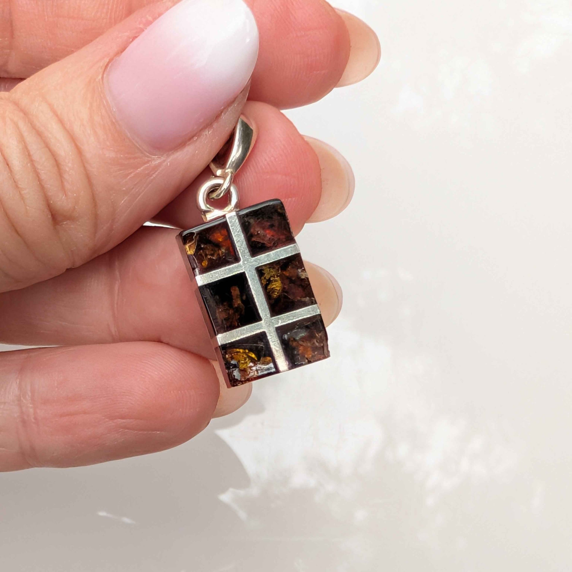 Golden Axis Pendant | Sterling Silver Baltic Amber | Tears of the Sun