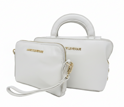 Petit sac à main deux en un, blanc | Clarence