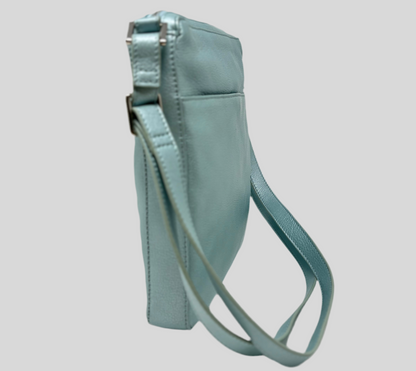 Sac à Bandoulière en cuir bleu céleste | Gisèle