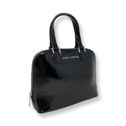 Sac à Main en Cuir Vernis Noir | Justine