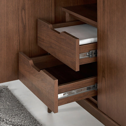 Scharlachroter europäischer Eschenholz-Kleiderschrank