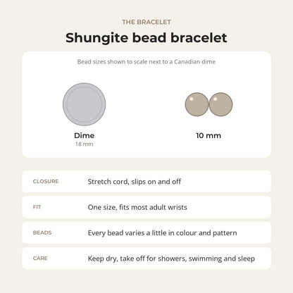 Shungite Bracelet Round - 10mm