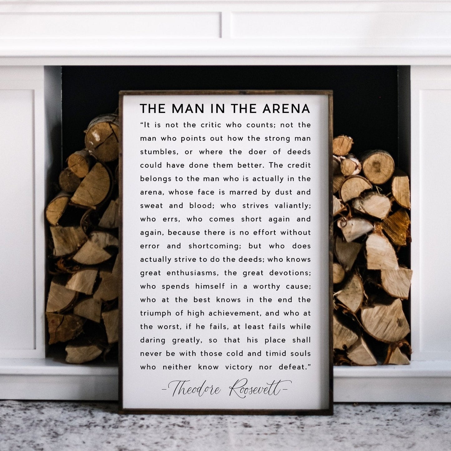 Mann im Ring Zitat Holzschild
