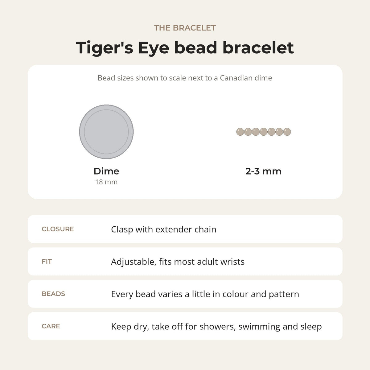 Tiger's Eye Bracelet - 2-3mm