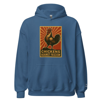 Retro Chickens Against Fascism Unisex Bunny Hug (Hoodie)