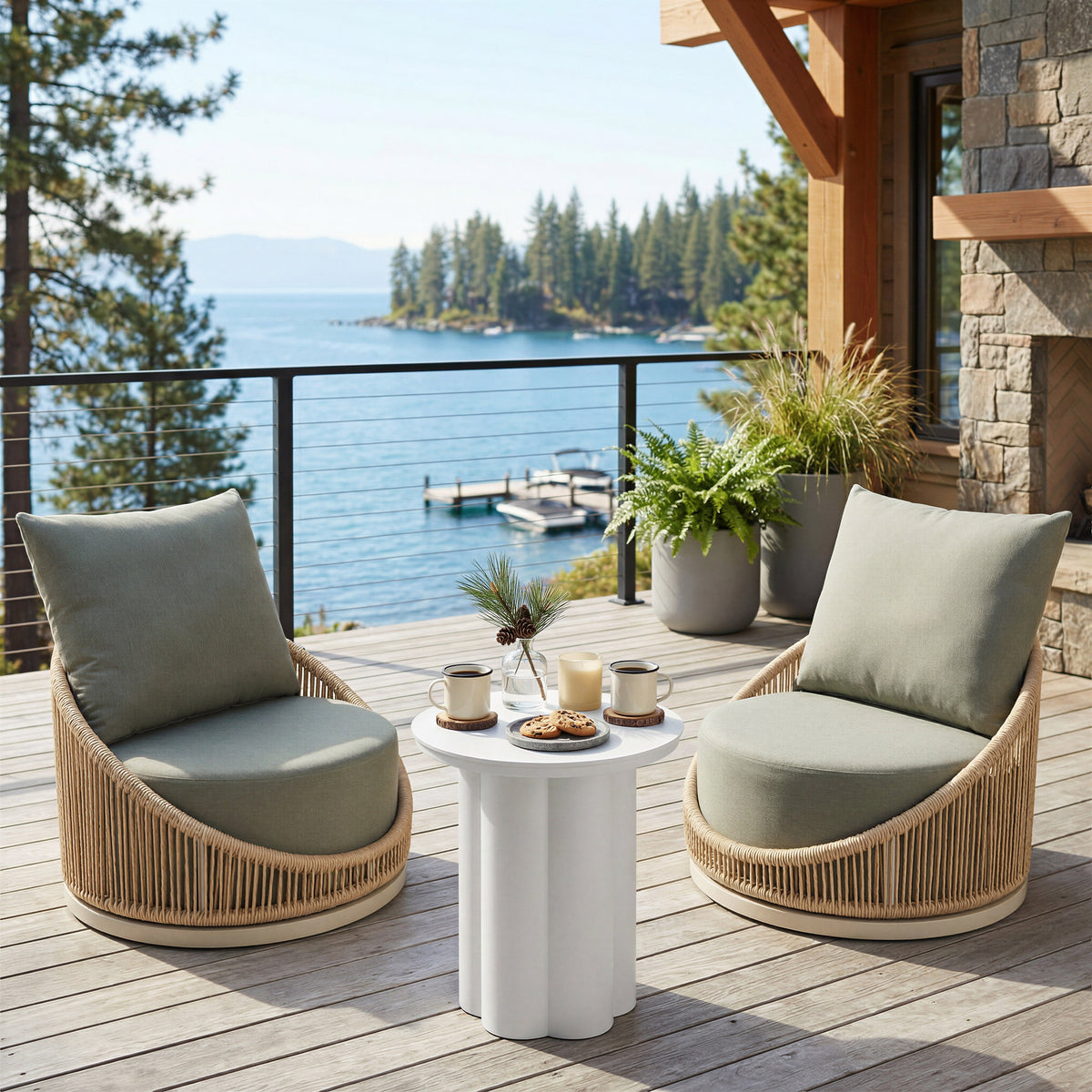 Prairie Outdoor Swivel Chair - Natural